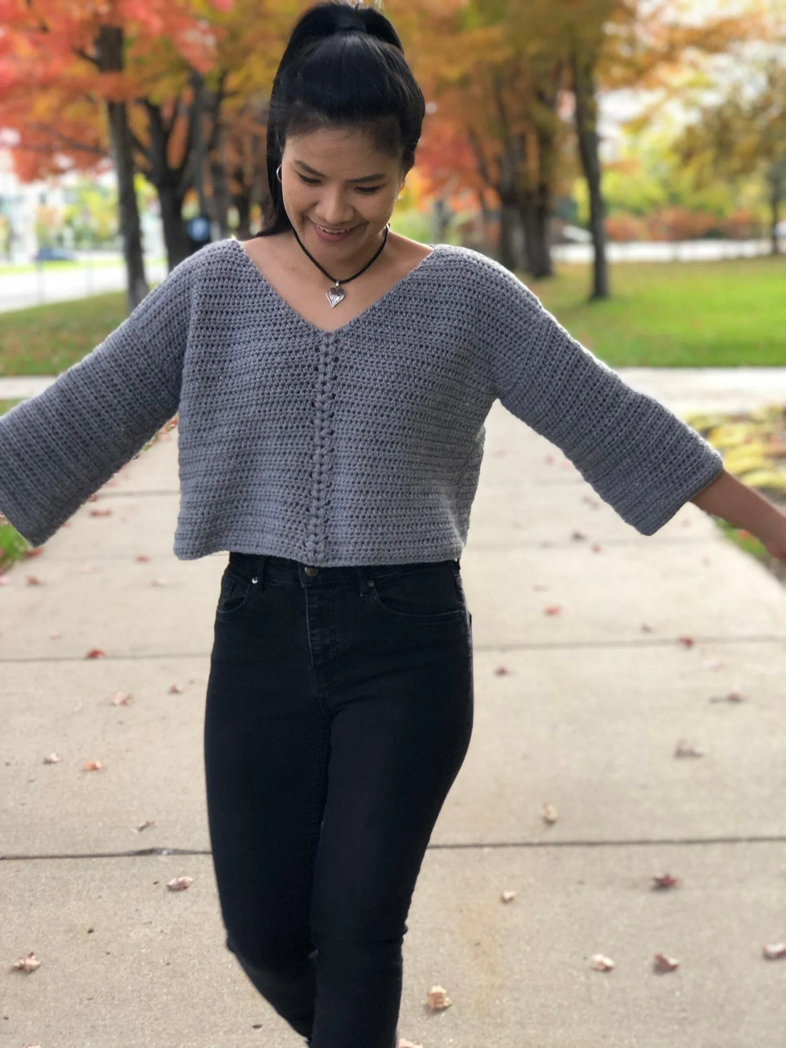 Cropped Crochet Pull Over Sweater Pattern PDF with follow along Video Tutorial