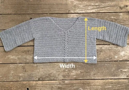 Cropped Crochet Pull Over Sweater Pattern PDF with follow along Video Tutorial