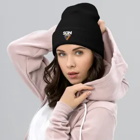 Cuffed SGN Full Color Logo Beanie, Seattle Gay News Knit Hat