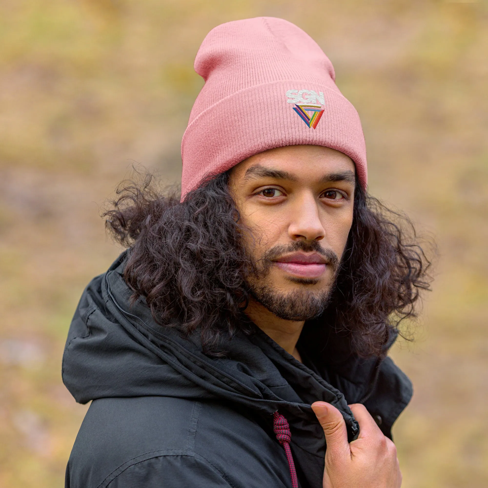 Cuffed SGN Full Color Logo Beanie, Seattle Gay News Knit Hat