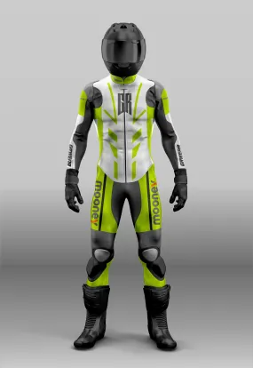 Custom grwear Motorcycle riding suit white black yellow green