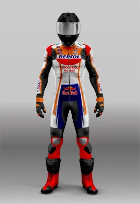 Customize Your Marc Marquez MotoGP Honda Repsol Leather Motorbike Racing Suit - Buy It Now Same As it is Or Customize According To Your Choice