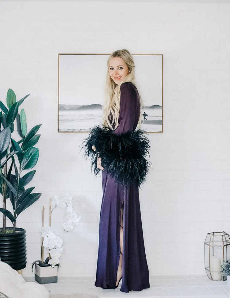 Daphne - Feather Cape in Black