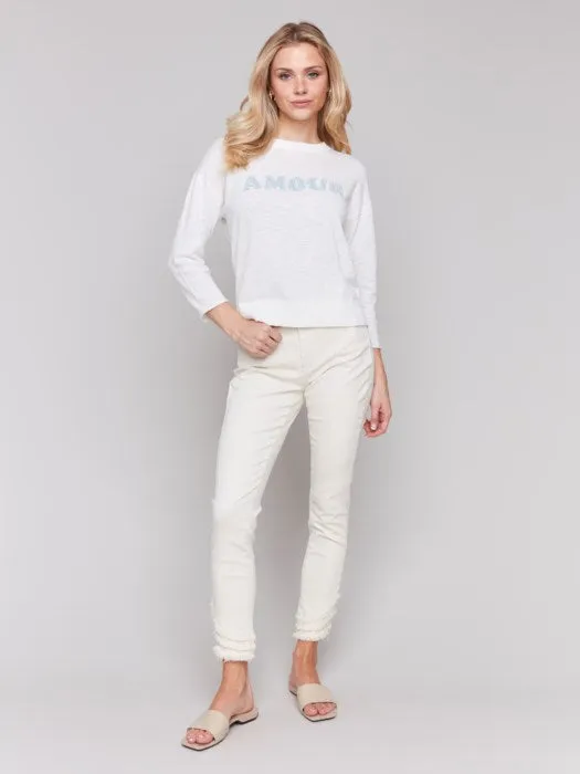 Denim Patch Sweater