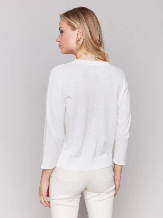 Denim Patch Sweater