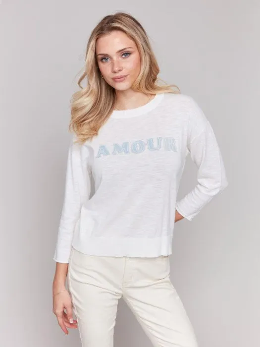 Denim Patch Sweater