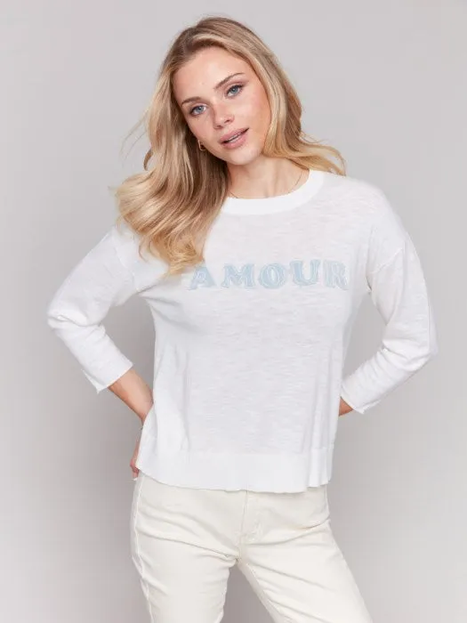 Denim Patch Sweater