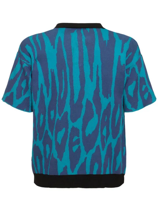 Deva States   Pantera jacquard knit s/s polo shirt 