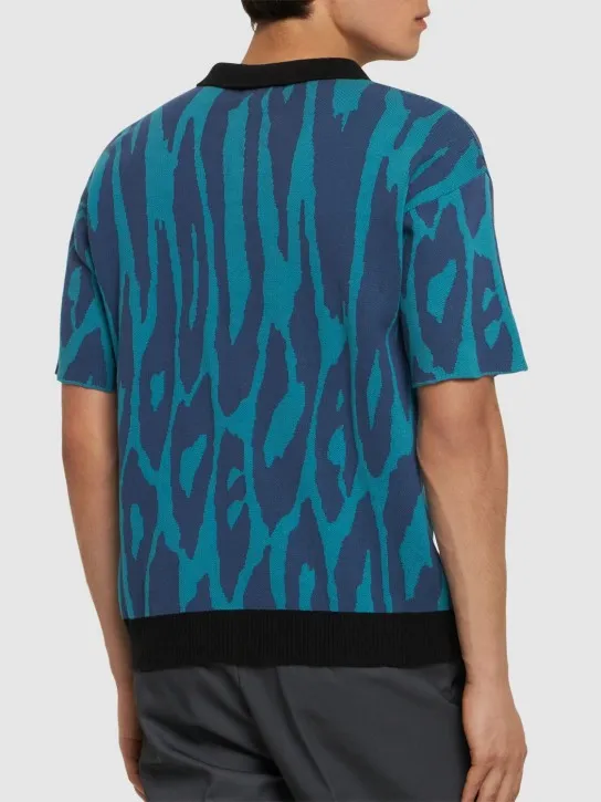 Deva States   Pantera jacquard knit s/s polo shirt 
