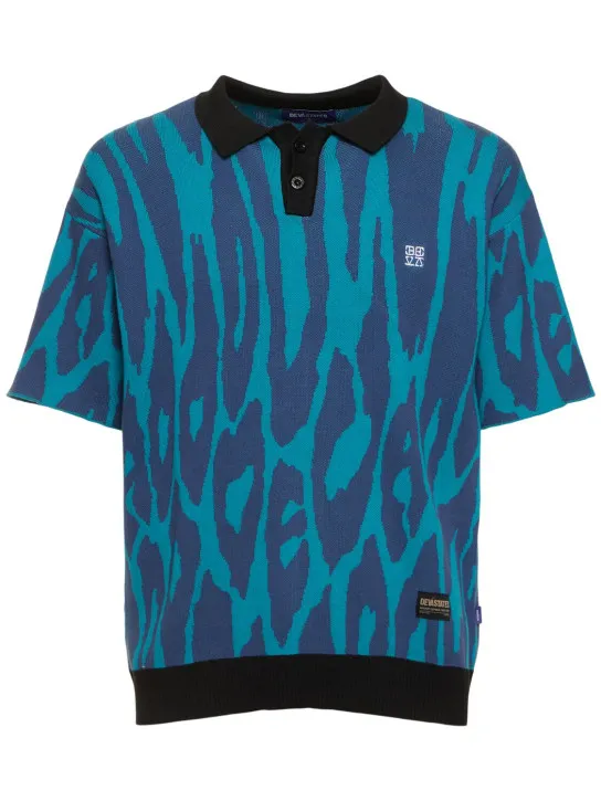 Deva States   Pantera jacquard knit s/s polo shirt 
