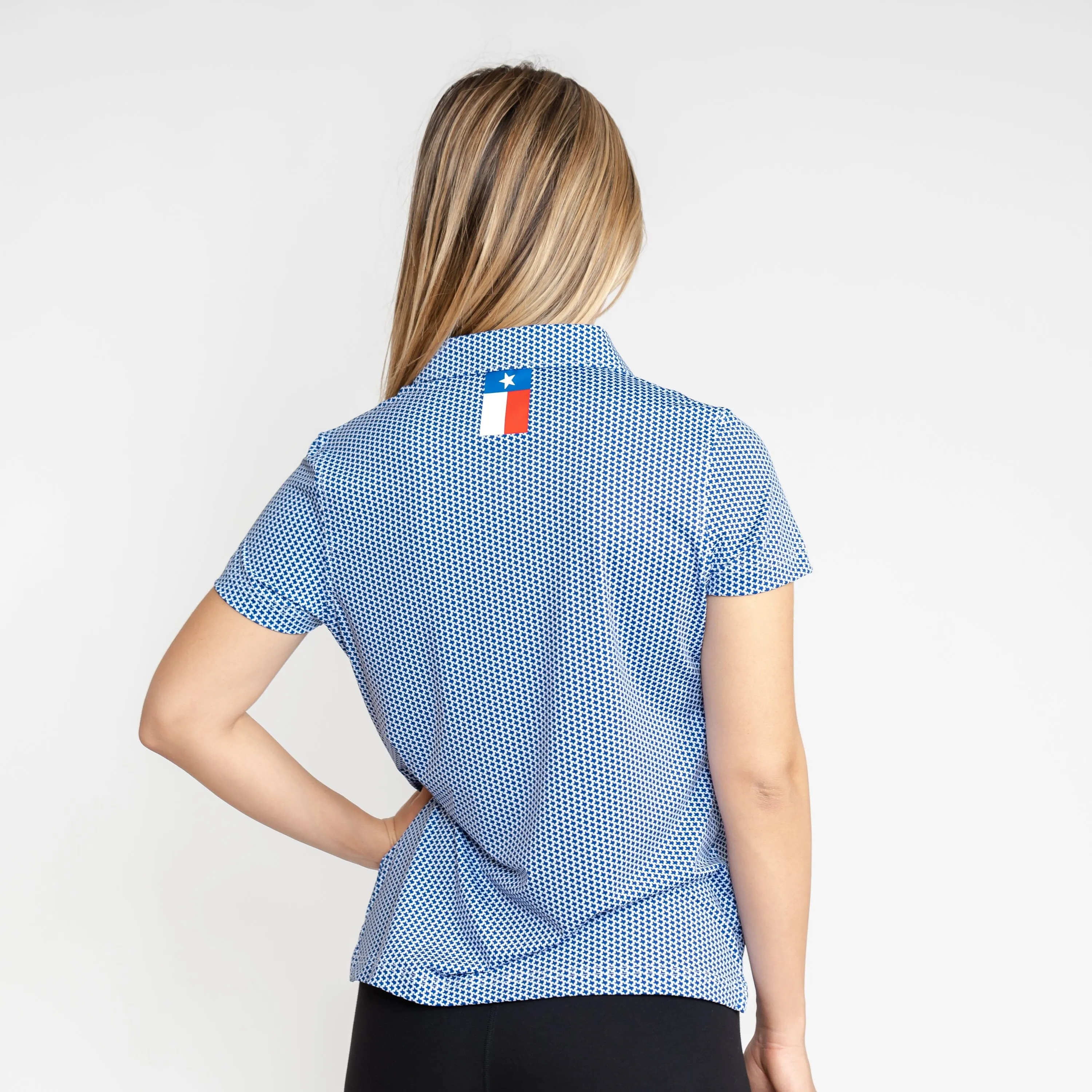 Don't Mess Performance Polo | The Don't Mess - Ocean Blue/White