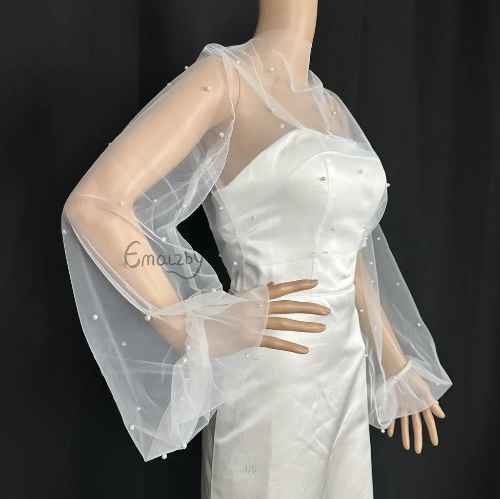 EMALZBYpearl bridal shoulder cape veil,shoulder veil wedding,shoulder veil for wedding dress