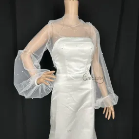 EMALZBYpearl bridal shoulder cape veil,shoulder veil wedding,shoulder veil for wedding dress
