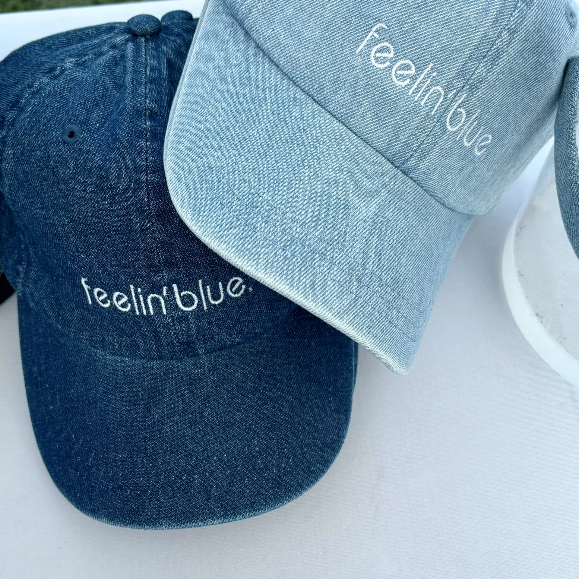 Embroidered feelin’blue Denim Hat
