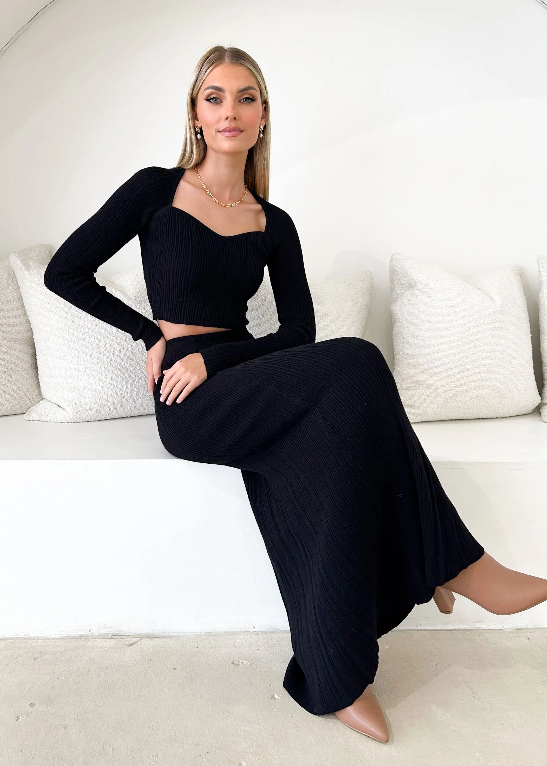 Enota Knit Maxi Skirt - Black