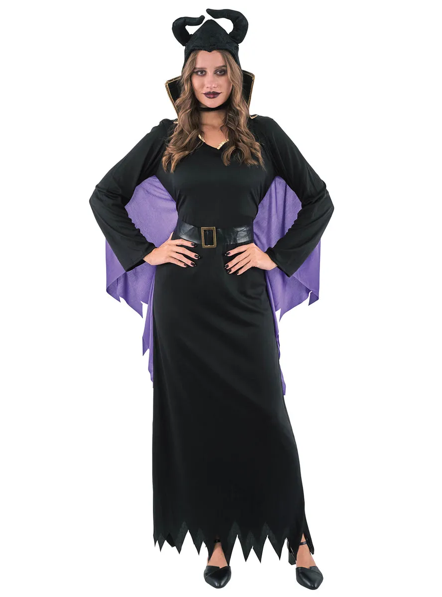 Evil Fairy Womens Purple And Black Halloween Costume