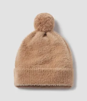 Feather Knit Beanie - Mocha Tan
