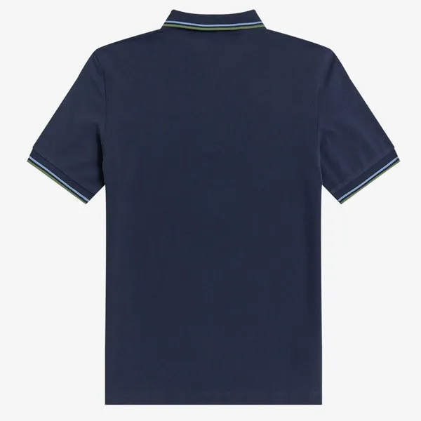 Fred P M3600 Polo - Dark Carbon / Ash Blue / Pistachio
