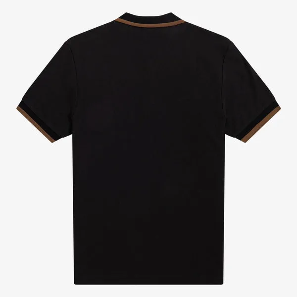 Fred Perry Half Zip Polo - Black