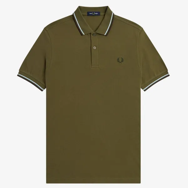 Fred Perry M3600 Polo - Uniform Green / Light Ice / Night Green