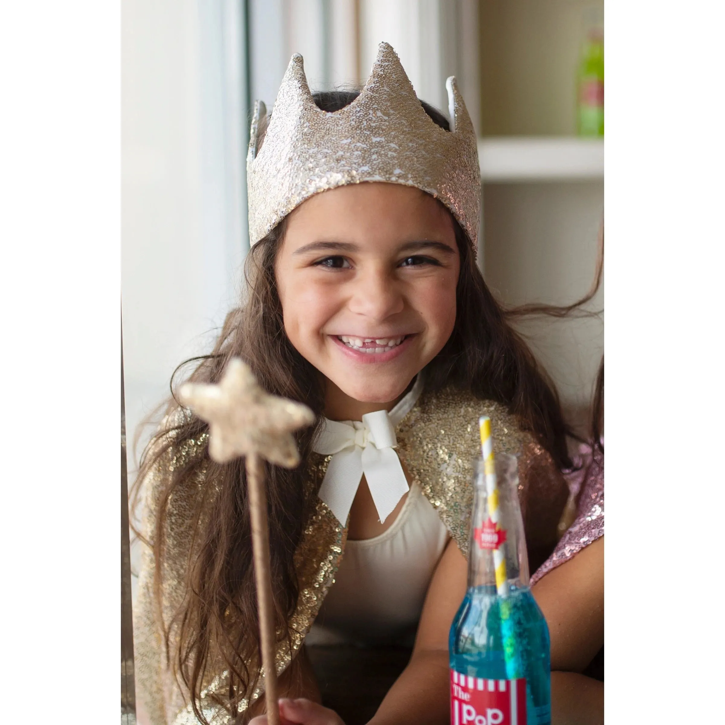 gracious gold sequins crown