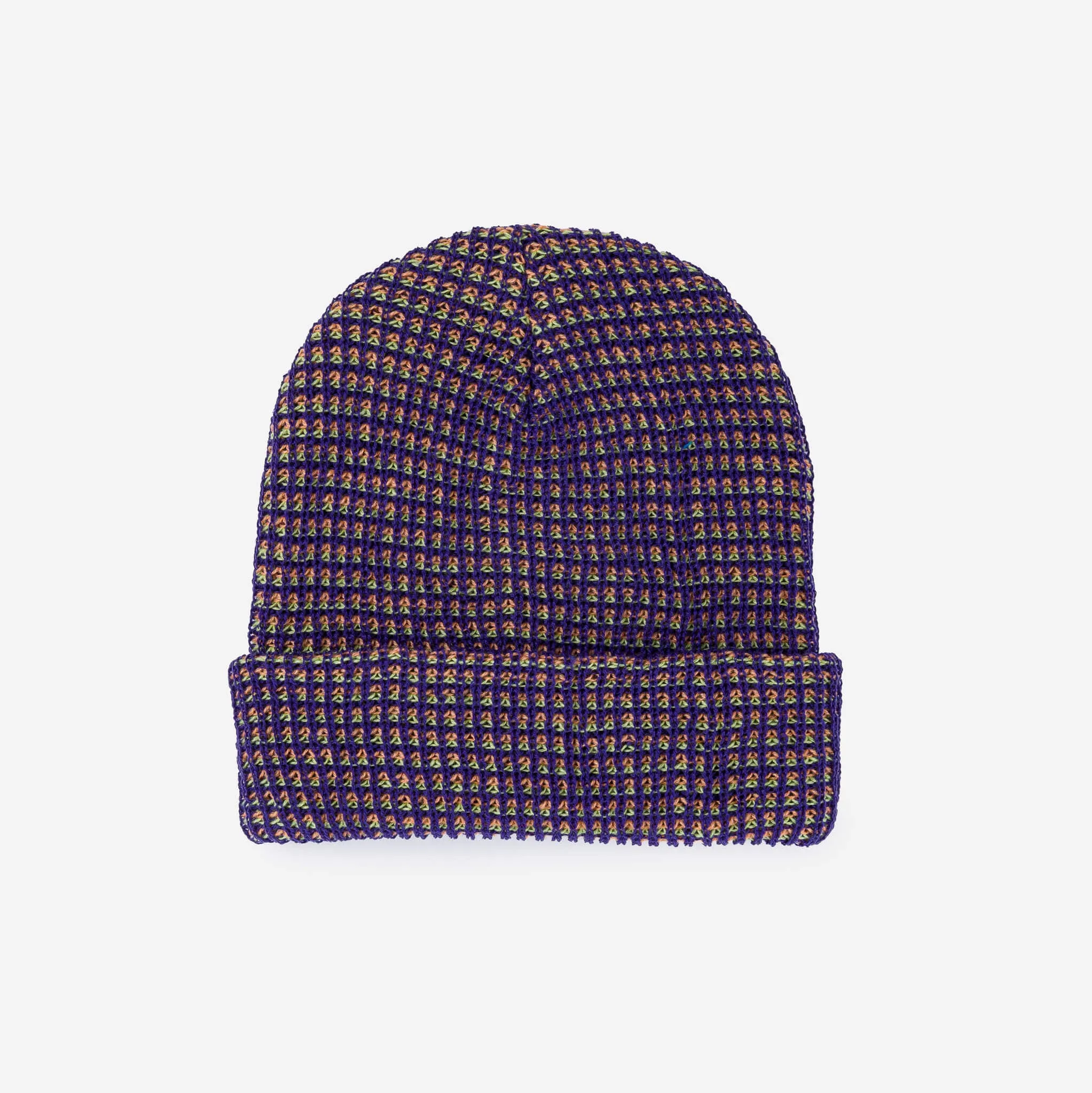 Grid Knit Beanie - Wine Red