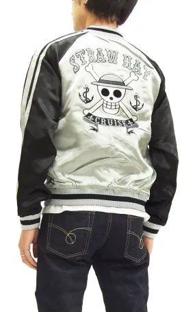 Hanatabi Gakudan Men's Japanese Souvenir Jacket Japanese ONE PIECE Sukajan Script OPSJ-001 Silver