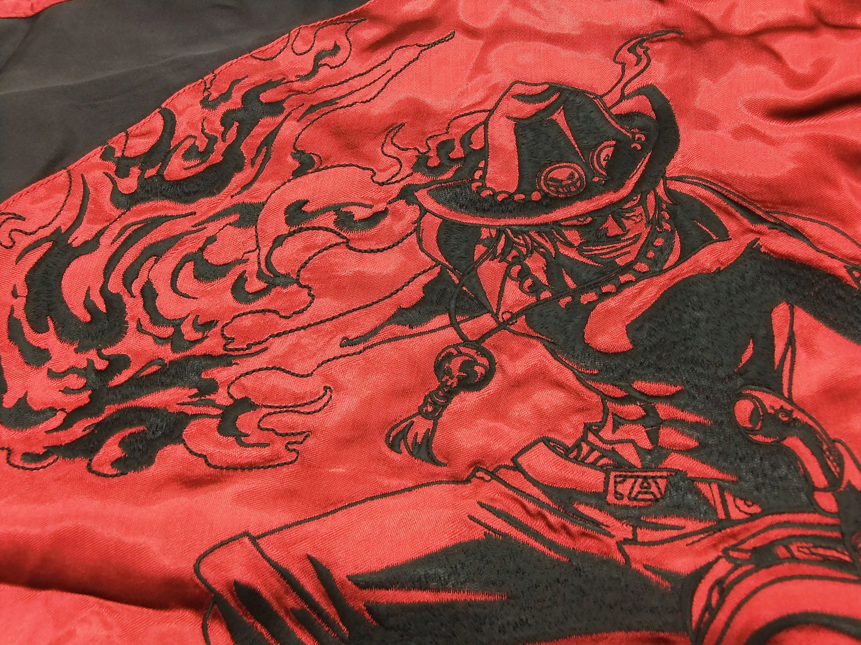 Hanatabi Gakudan Men's Japanese Souvenir Jacket Japanese ONE PIECE Sukajan Script OPSJ-002 Red