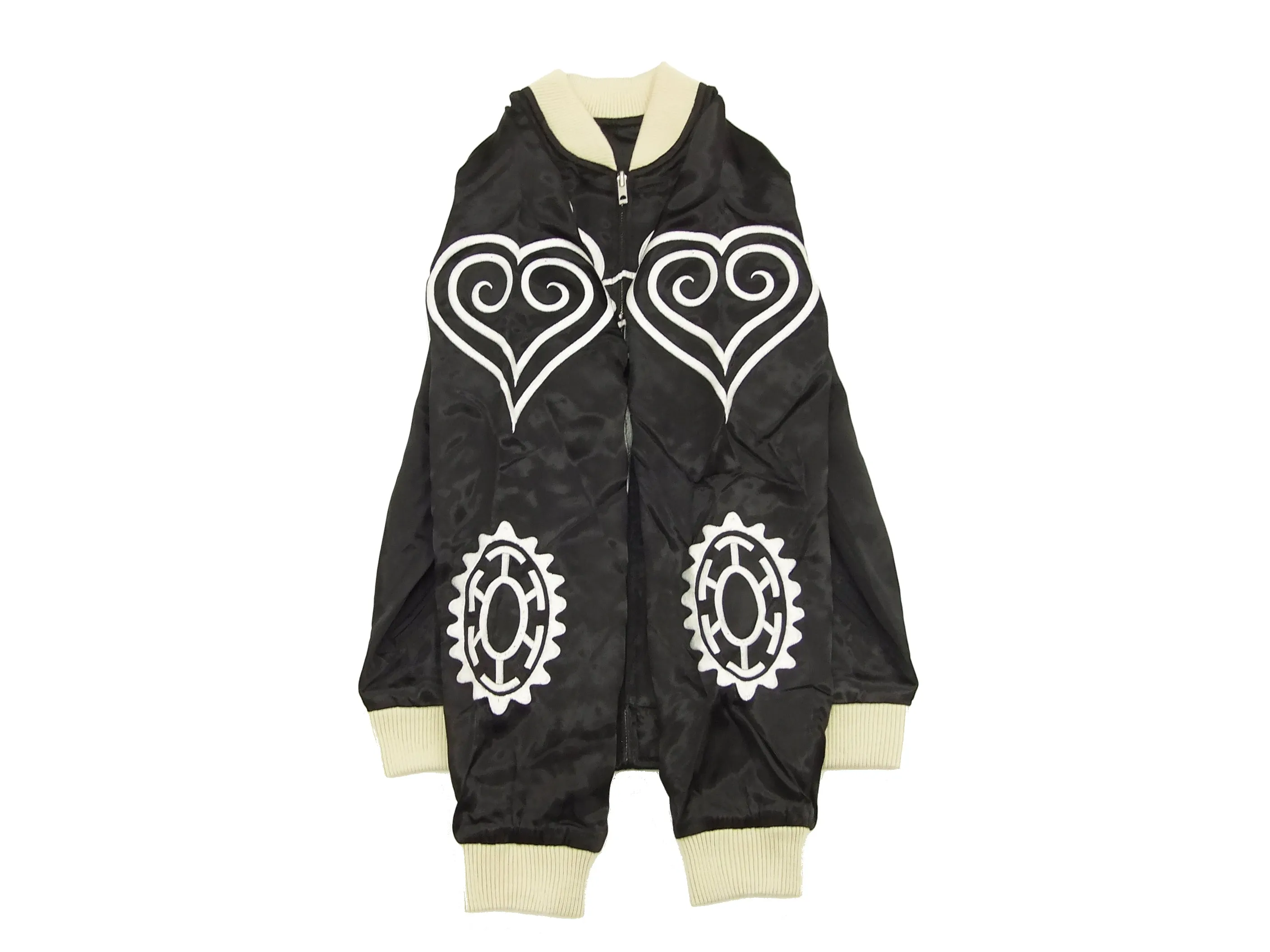 Hanatabi Gakudan Men's Japanese Souvenir Jacket Japanese ONE PIECE Sukajan Script OPSJ-003 Black