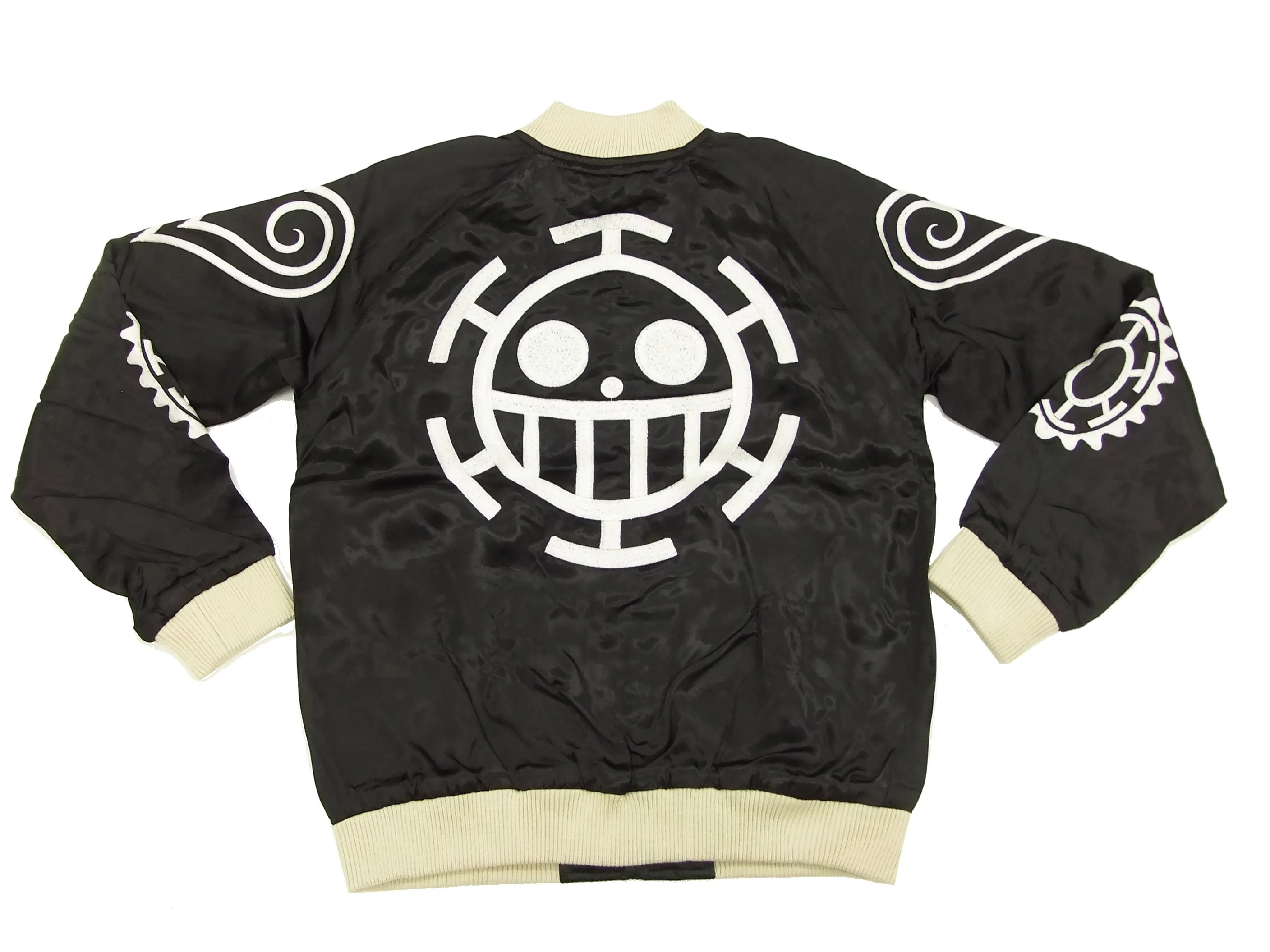Hanatabi Gakudan Men's Japanese Souvenir Jacket Japanese ONE PIECE Sukajan Script OPSJ-003 Black