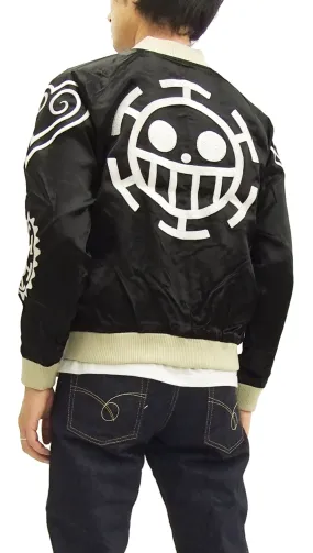 Hanatabi Gakudan Men's Japanese Souvenir Jacket Japanese ONE PIECE Sukajan Script OPSJ-003 Black