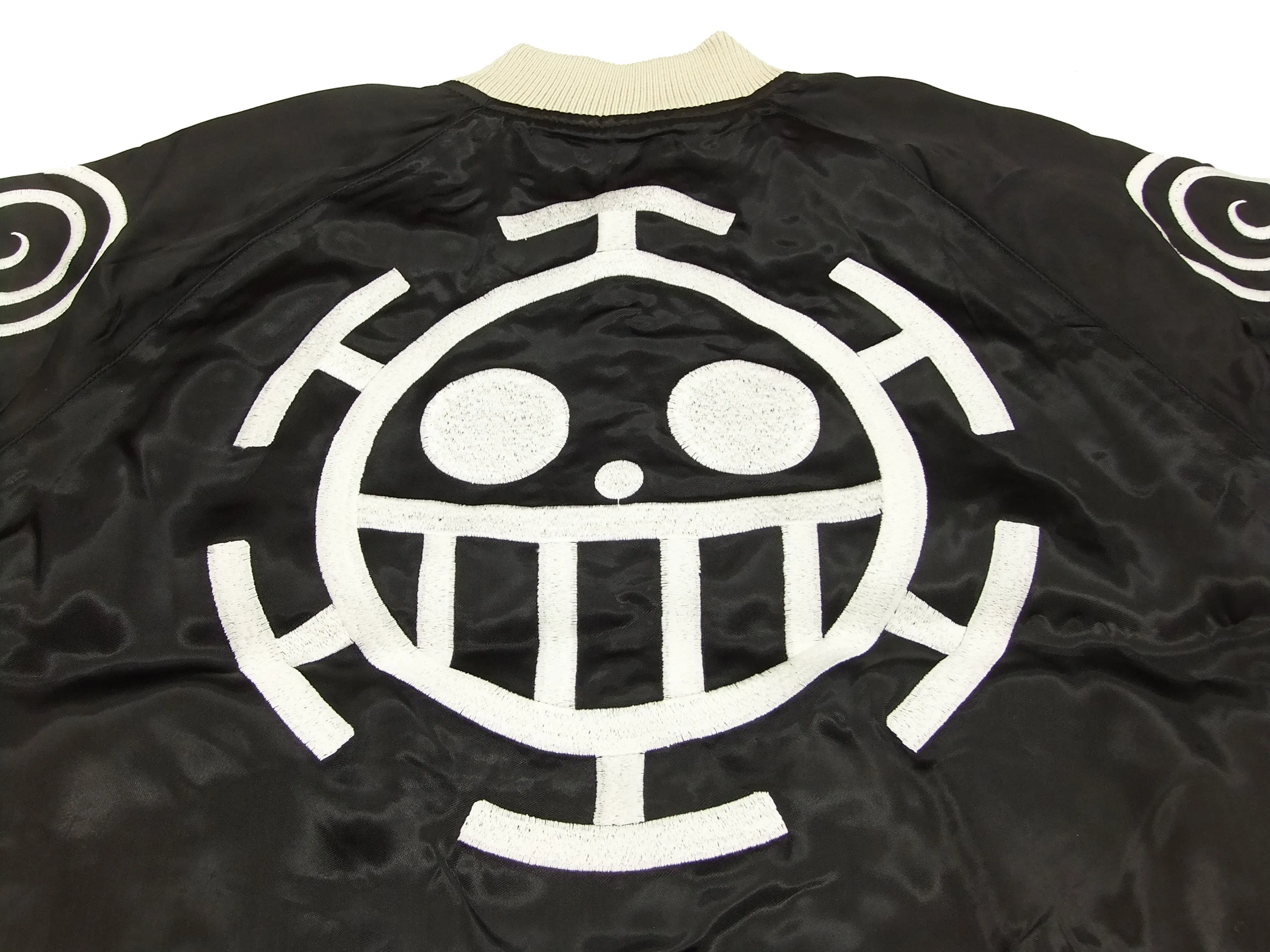 Hanatabi Gakudan Men's Japanese Souvenir Jacket Japanese ONE PIECE Sukajan Script OPSJ-003 Black