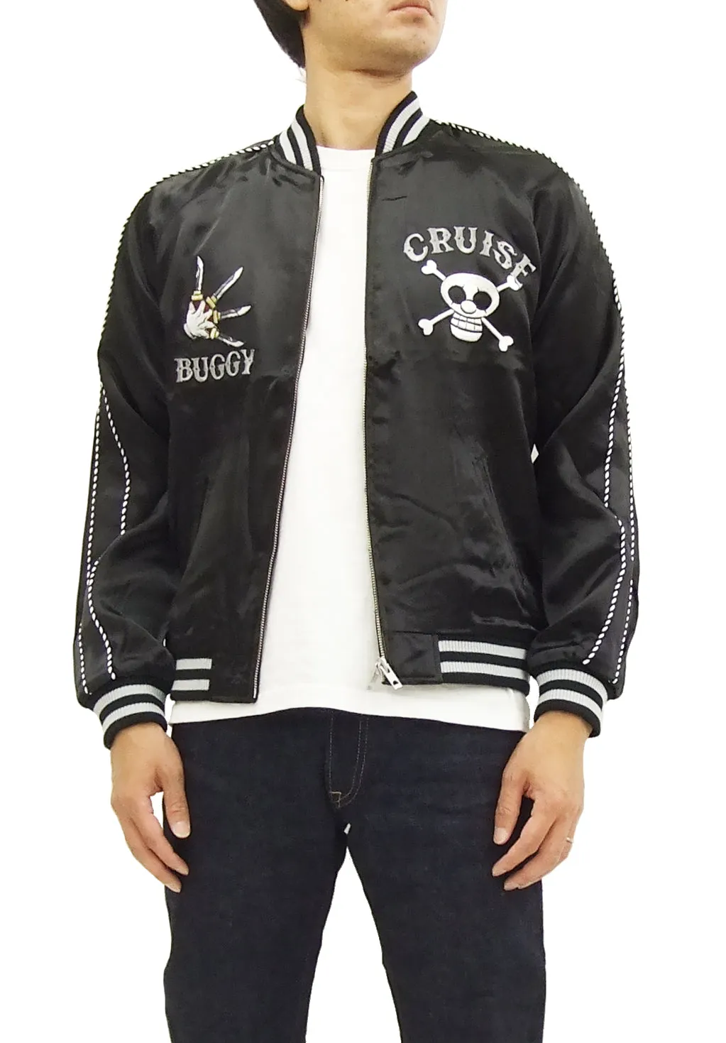 Hanatabi Gakudan Men's Japanese Souvenir Jacket Japanese ONE PIECE Sukajan Script OPSJ-004