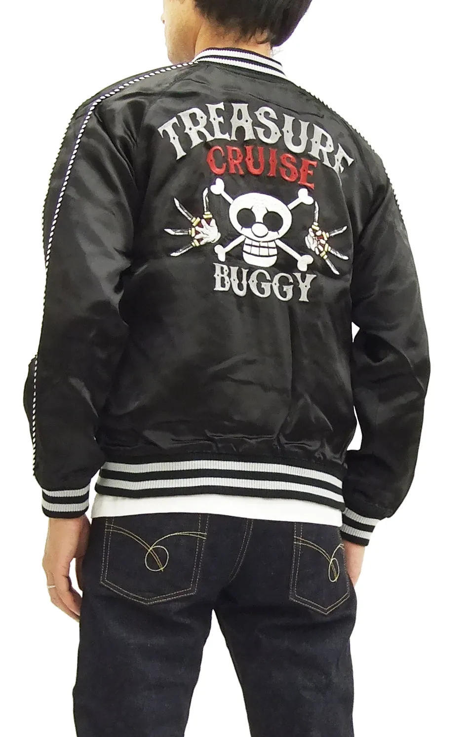 Hanatabi Gakudan Men's Japanese Souvenir Jacket Japanese ONE PIECE Sukajan Script OPSJ-004