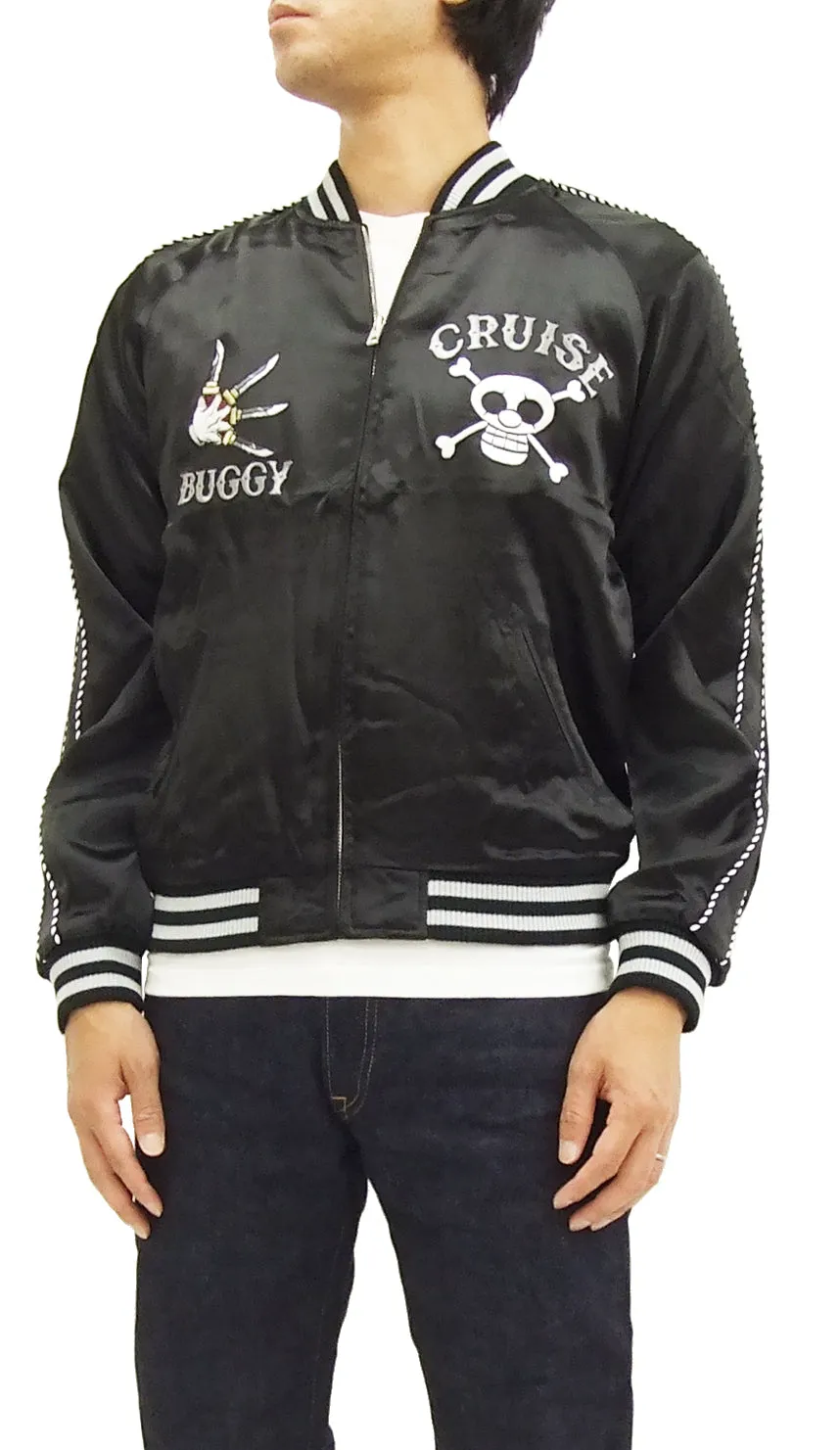 Hanatabi Gakudan Men's Japanese Souvenir Jacket Japanese ONE PIECE Sukajan Script OPSJ-004