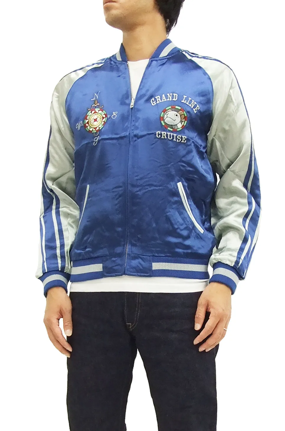 Hanatabi Gakudan Men's Japanese Souvenir Jacket Japanese ONE PIECE Sukajan Script OPSJ-005