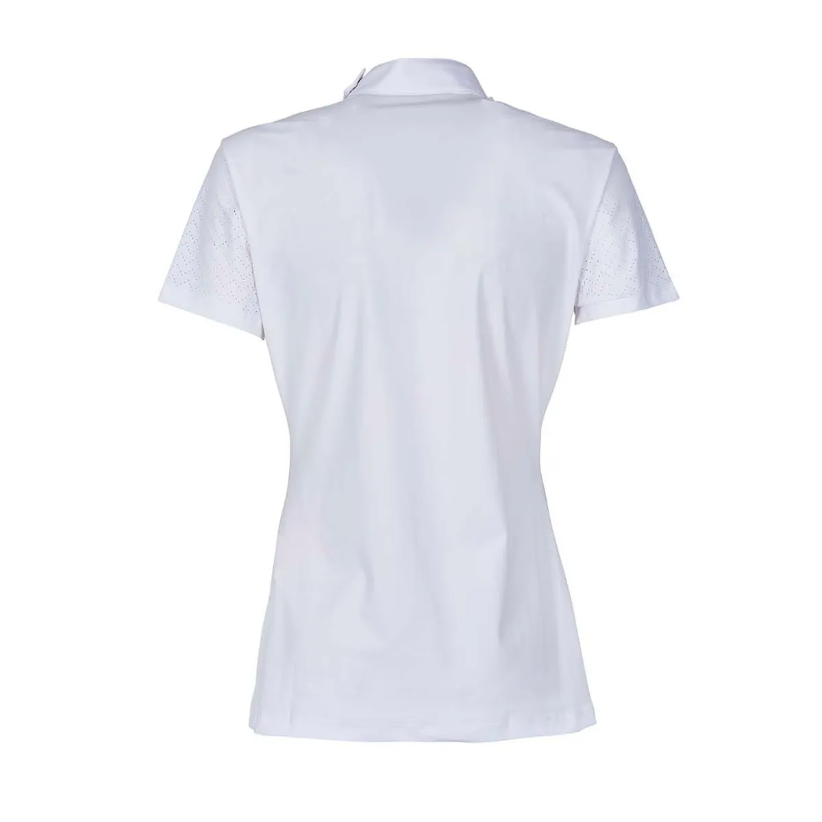 HORSE RIDING POLO SHIRT FOR WOMAN WITH PERFORATED CHEST COL. WHITE