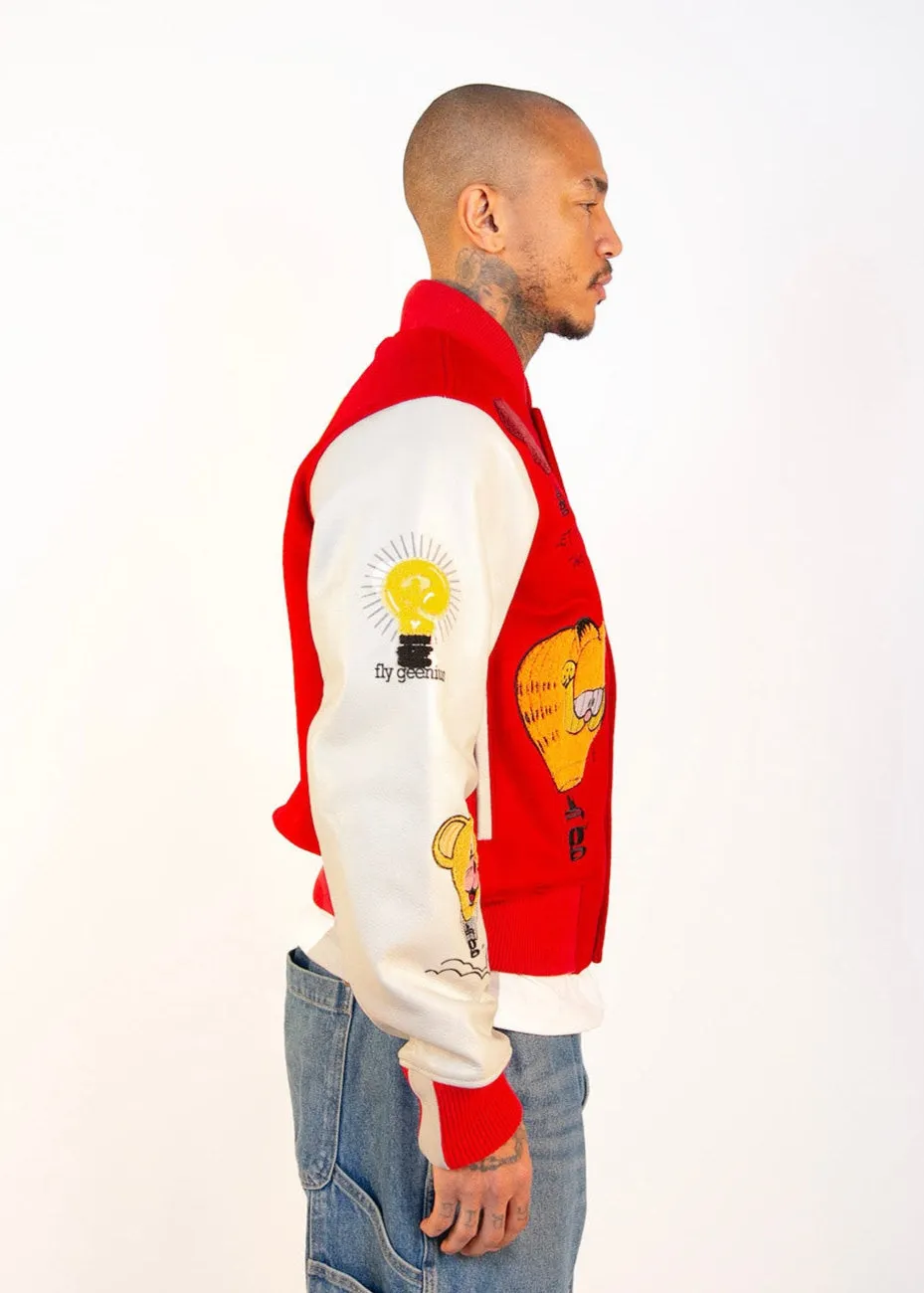 HOT AIR BALLOON VARSITY JACKET - RED