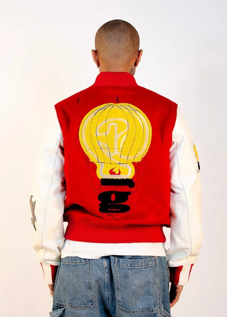 HOT AIR BALLOON VARSITY JACKET - RED