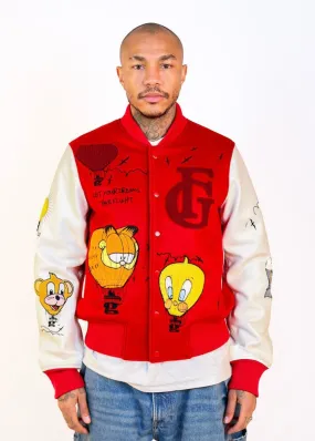HOT AIR BALLOON VARSITY JACKET - RED
