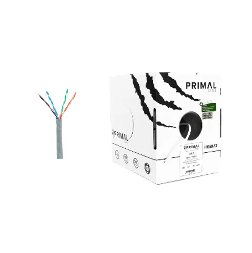 Ice Cable PR/CAT6/GRY Primal Cat6 Cable Solid w/Spine - 1000ft Box (Gray)