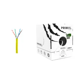 Ice Cable PR/CAT6/YEL Primal Cat6 Cable Solid w/Spine - 1000ft Box (Yellow)