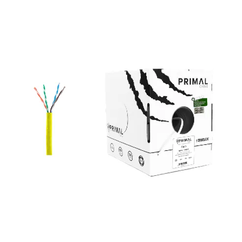 Ice Cable PR/CAT6/YEL Primal Cat6 Cable Solid w/Spine - 1000ft Box (Yellow)
