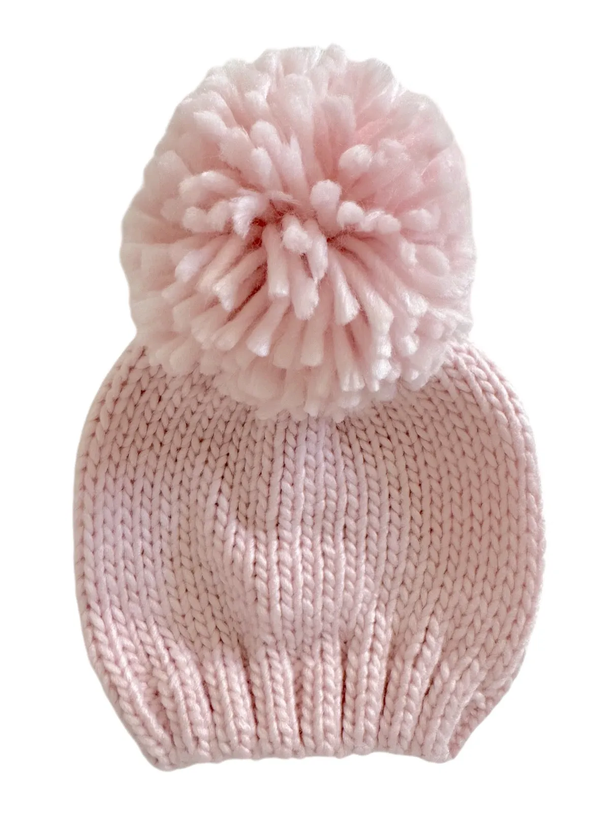 Jumbo Pom Knit Hat, Baby Pink