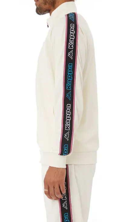 Kappa LOGO TAPE ARTEM 2 TRACK JACKET White Cream-Black-Blue Turkis-White 311B7TW-A3H