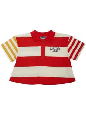 Kenzo Kids   Cotton jersey polo w/ logo embroidery 