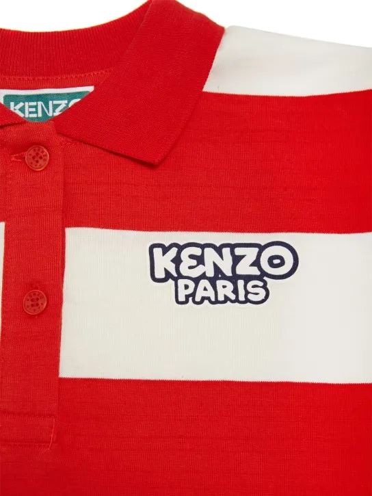 Kenzo Kids   Cotton jersey polo w/ logo embroidery 