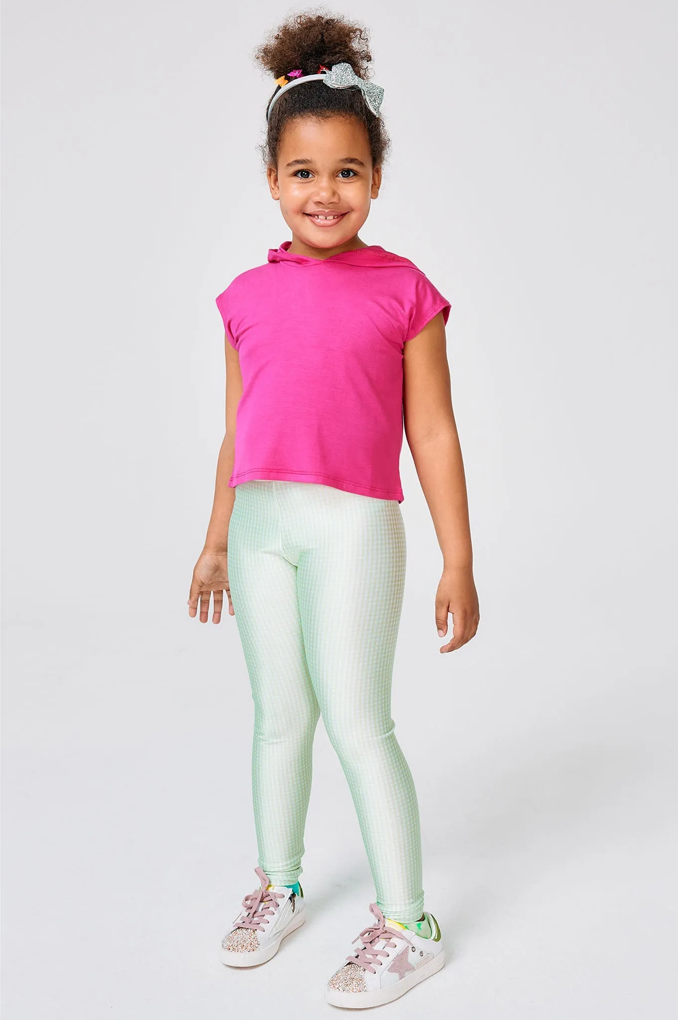Kids Crop Hoodie in Terez Pink