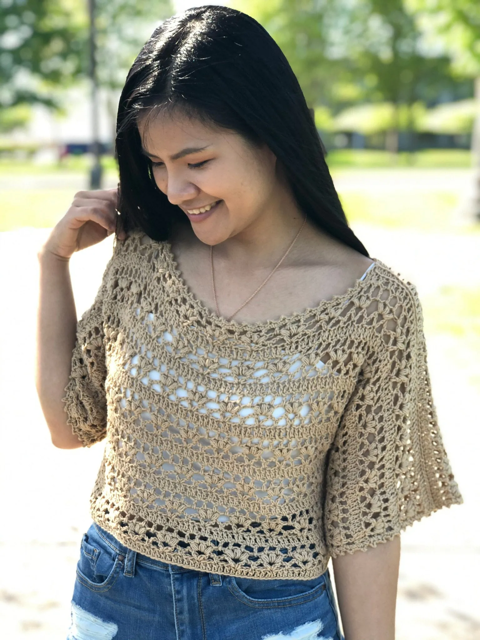 Lacy summer top crochet pattern PDF file and video tutorial for us women's sizes XS-XXL, crochet top, crochet pattern, crochet summer top