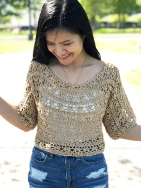 Lacy summer top crochet pattern PDF file and video tutorial for us women's sizes XS-XXL, crochet top, crochet pattern, crochet summer top